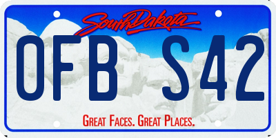 SD license plate 0FBS42