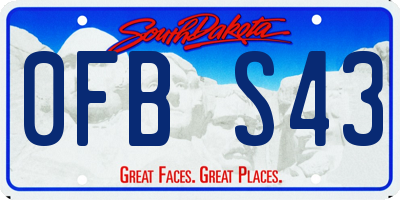 SD license plate 0FBS43