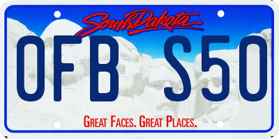 SD license plate 0FBS50
