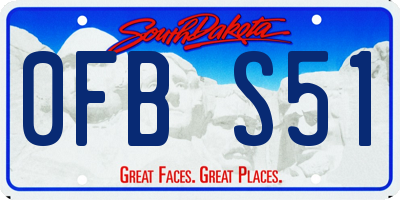 SD license plate 0FBS51