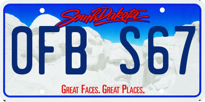 SD license plate 0FBS67
