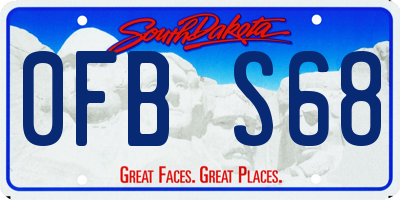 SD license plate 0FBS68