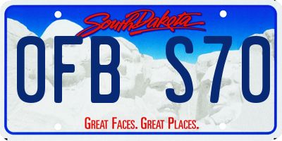 SD license plate 0FBS70