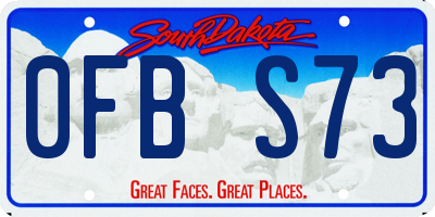 SD license plate 0FBS73