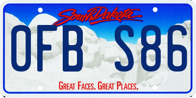 SD license plate 0FBS86