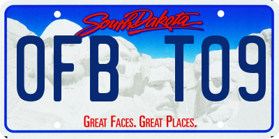 SD license plate 0FBT09