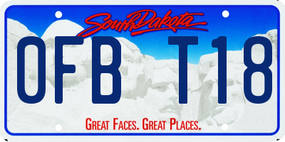 SD license plate 0FBT18