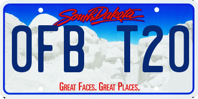 SD license plate 0FBT20