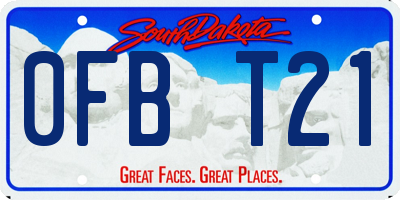 SD license plate 0FBT21