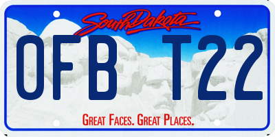 SD license plate 0FBT22