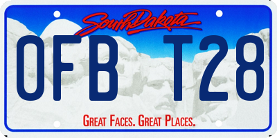 SD license plate 0FBT28