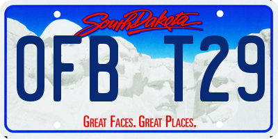 SD license plate 0FBT29