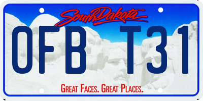 SD license plate 0FBT31