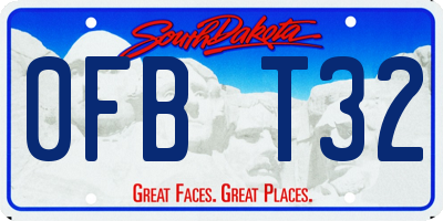 SD license plate 0FBT32