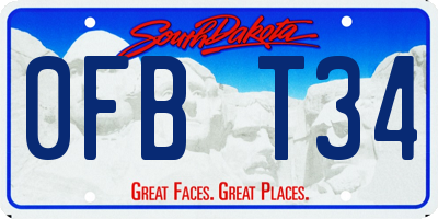 SD license plate 0FBT34