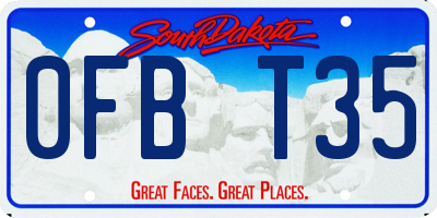 SD license plate 0FBT35