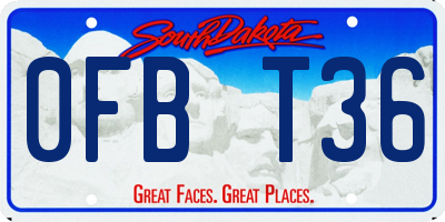 SD license plate 0FBT36