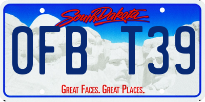 SD license plate 0FBT39