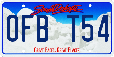 SD license plate 0FBT54