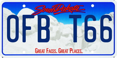 SD license plate 0FBT66