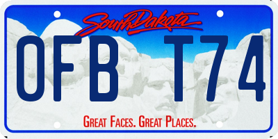 SD license plate 0FBT74