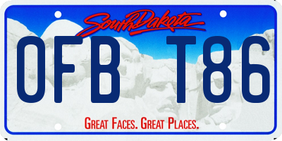 SD license plate 0FBT86