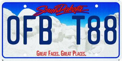 SD license plate 0FBT88
