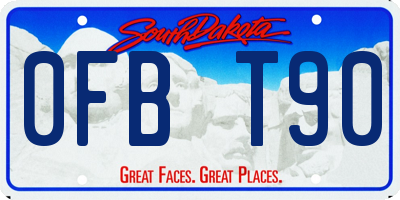 SD license plate 0FBT90