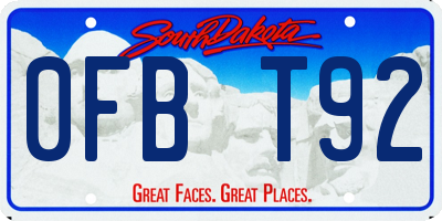 SD license plate 0FBT92