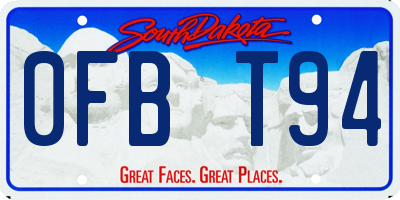 SD license plate 0FBT94