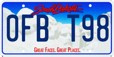 SD license plate 0FBT98