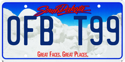 SD license plate 0FBT99