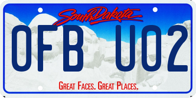 SD license plate 0FBU02
