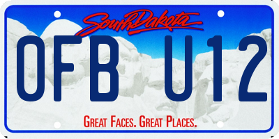 SD license plate 0FBU12