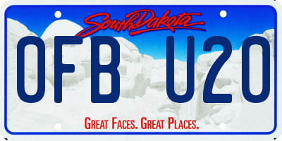 SD license plate 0FBU20