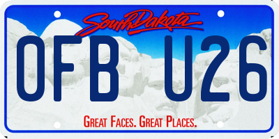SD license plate 0FBU26