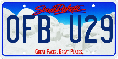 SD license plate 0FBU29