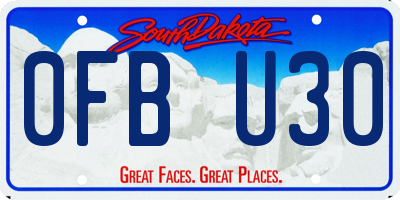 SD license plate 0FBU30