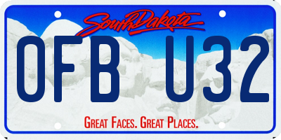 SD license plate 0FBU32