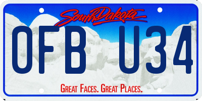 SD license plate 0FBU34