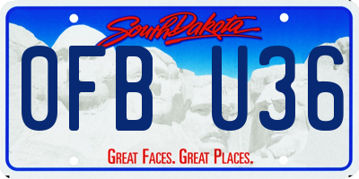 SD license plate 0FBU36