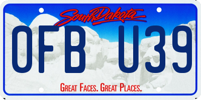 SD license plate 0FBU39