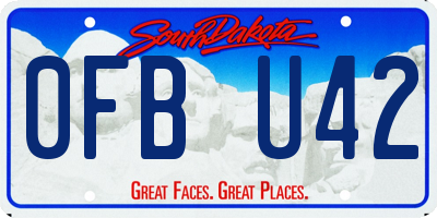 SD license plate 0FBU42