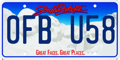SD license plate 0FBU58
