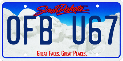 SD license plate 0FBU67