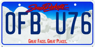 SD license plate 0FBU76