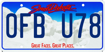SD license plate 0FBU78