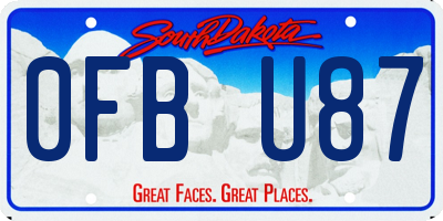 SD license plate 0FBU87