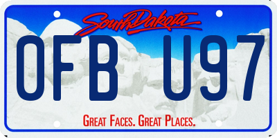 SD license plate 0FBU97