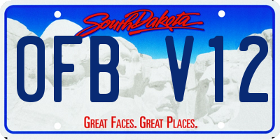 SD license plate 0FBV12